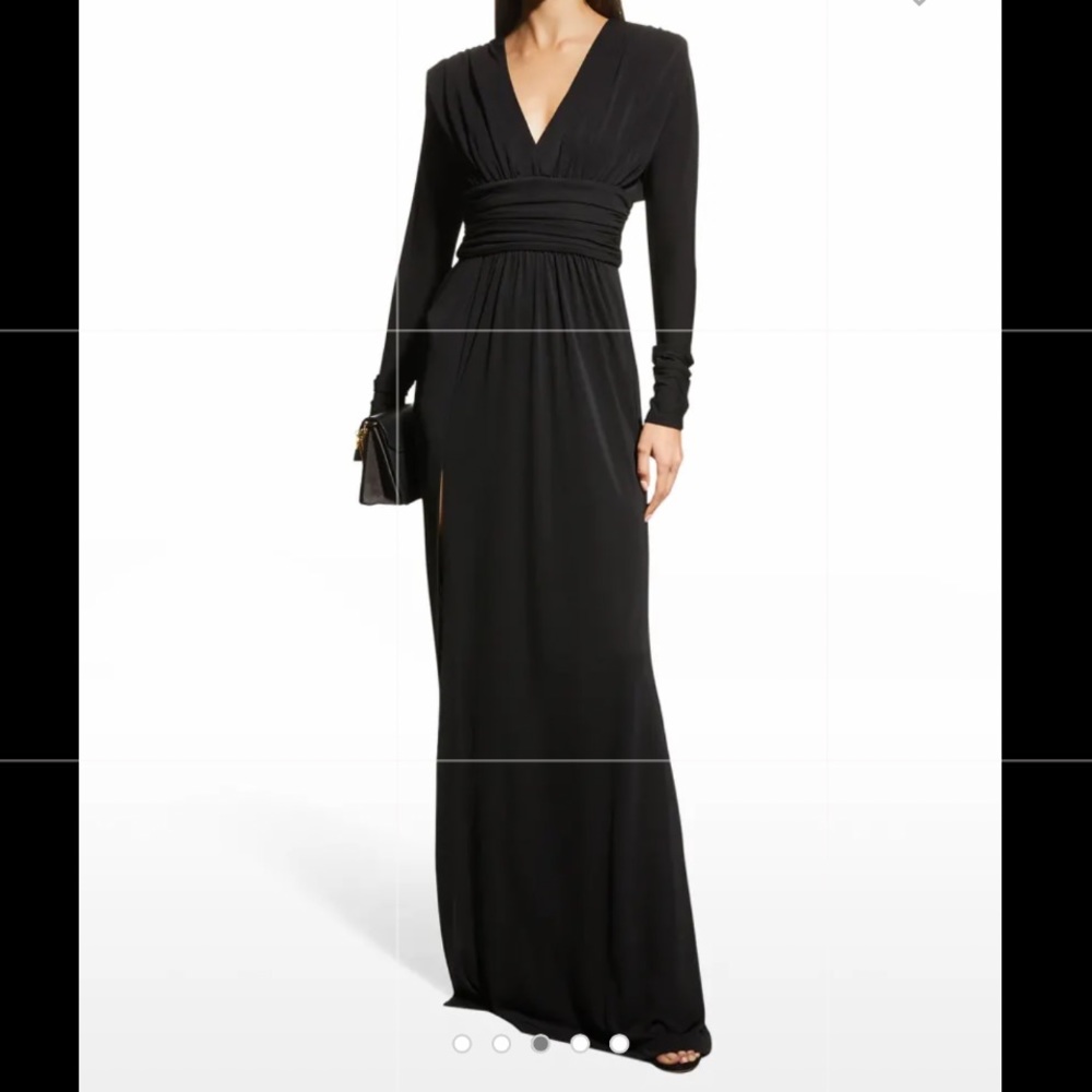Cinq A Sept Belinda Shirred Long-Sleeve Gown - Picture 4 of 5